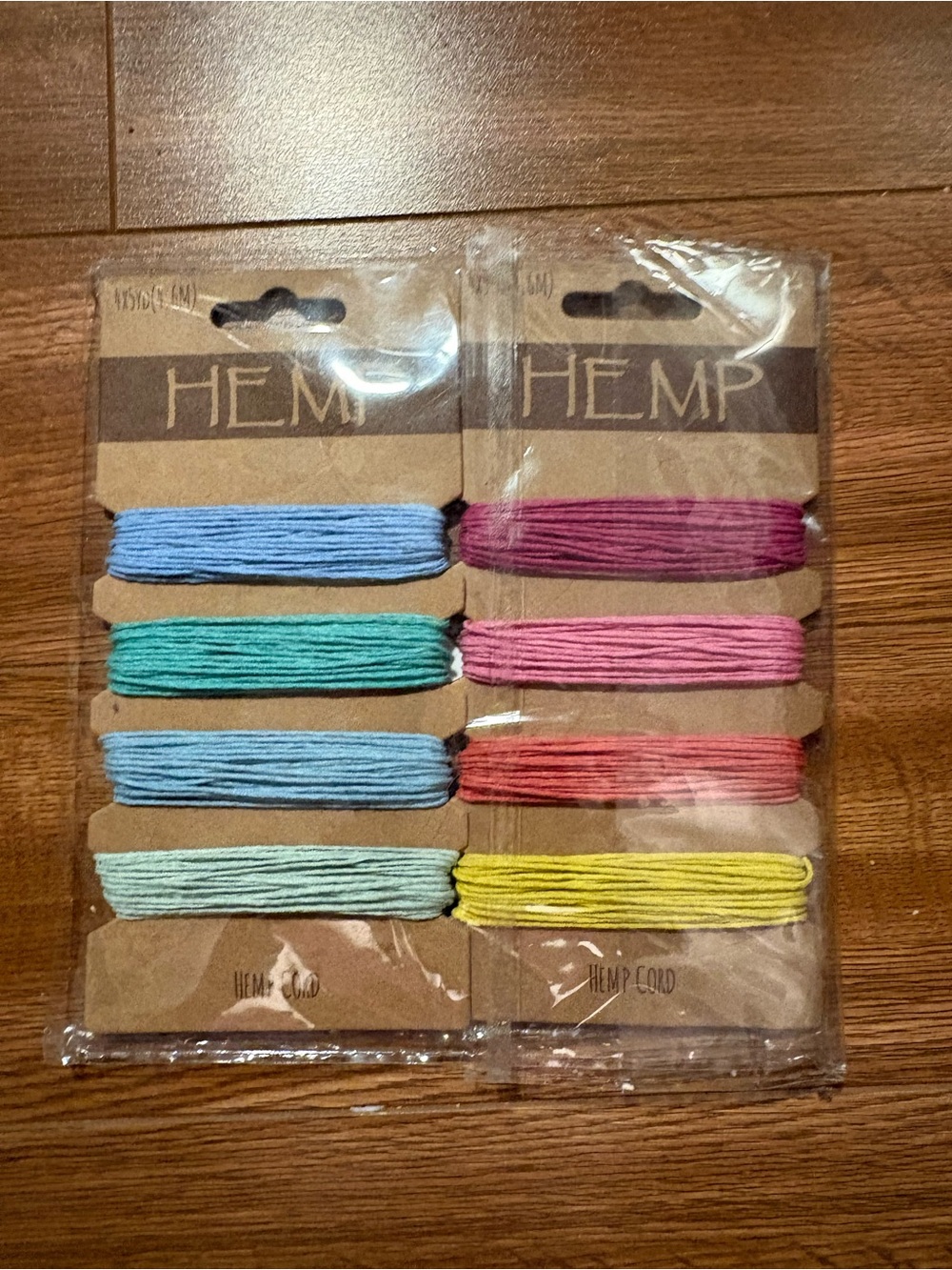 HEMP Multi-Color Hemp Cord Pack - Blue, Teal, Pink, Yellow